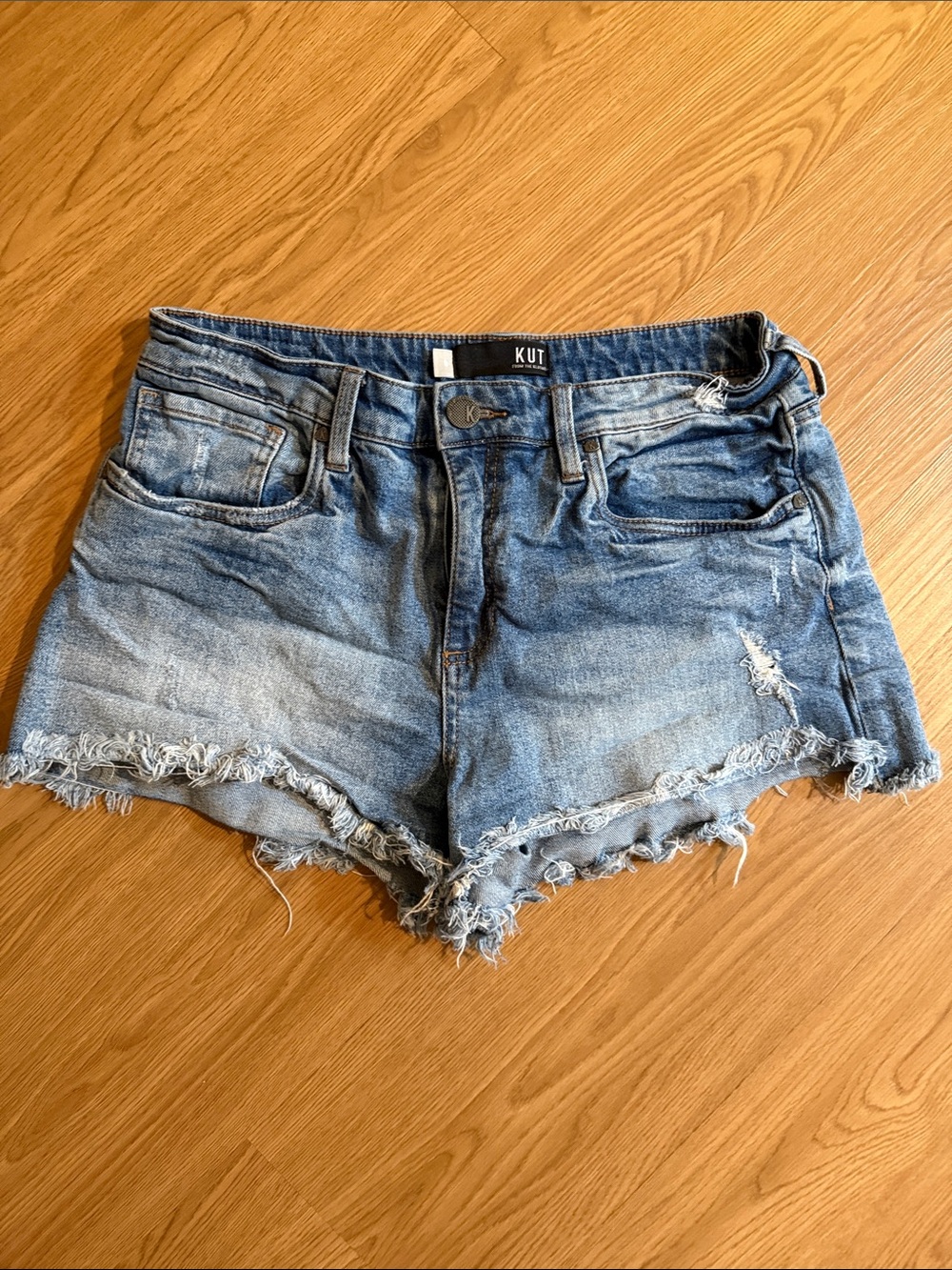 Kut from the Kloth  Blue Distressed Denim Shorts